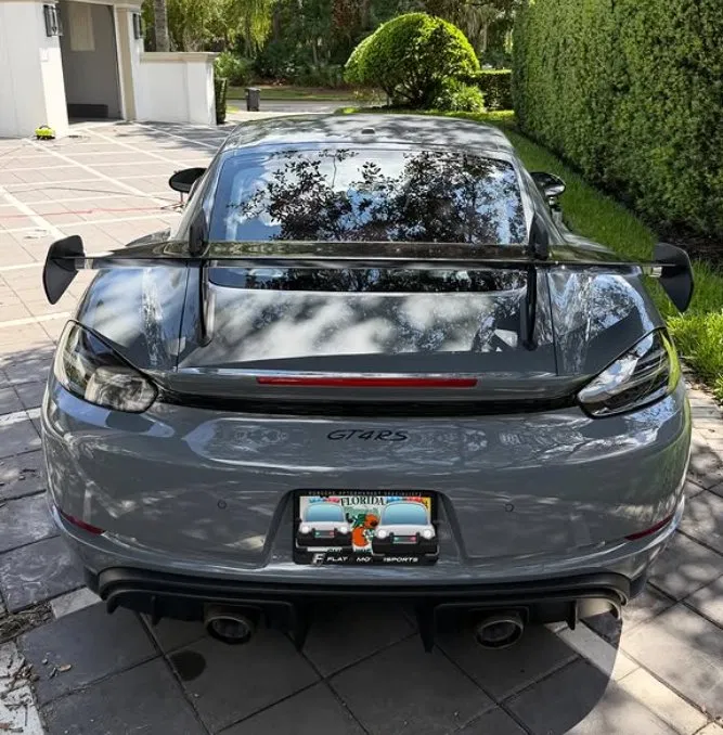 Rear of Porsche 718 Cayman GT4 RS in Central Florida
