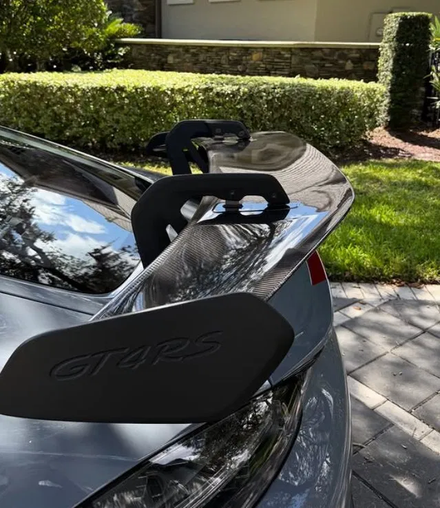 Porsche 718 Cayman GT4 RS rear wing detail